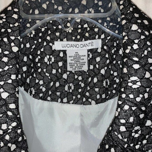 Luciano Dante Women’s Black Abstract Pattern Jacket Blazer Size XL - Picture 2 of 7